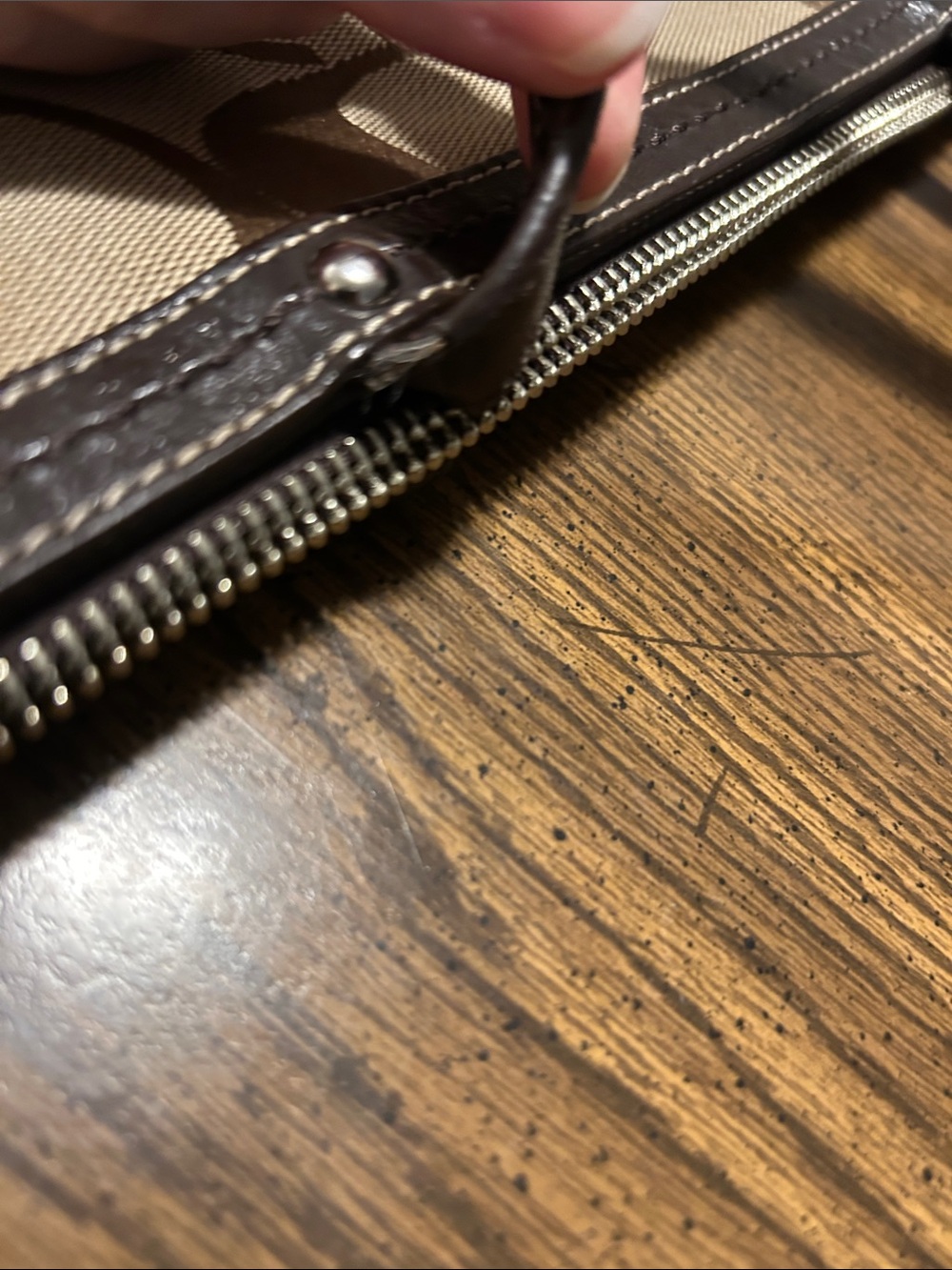 Coach Tan and Brown Signature Canvas Tote - Picture 6 of 6